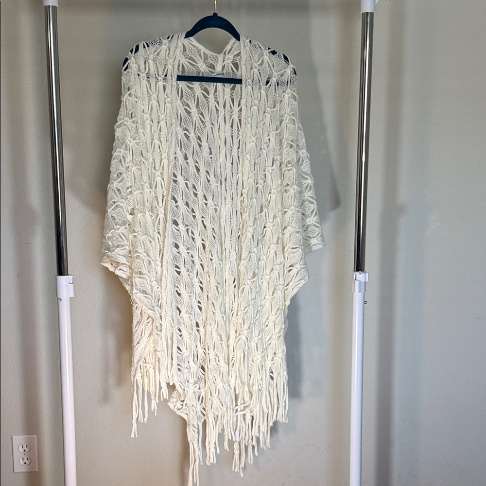 Croft & Barrow Cream Knitted Shawl Wrap